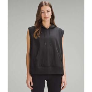 Lululemon Women’s French Terry Sleeveless Hoodie – Black, Size 4, EUC